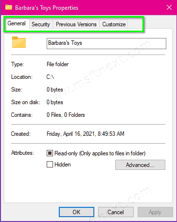 Hide the Sharing tab in Folder Properties on Windows 10