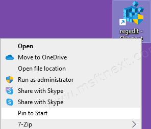 Pin Regedit To Start