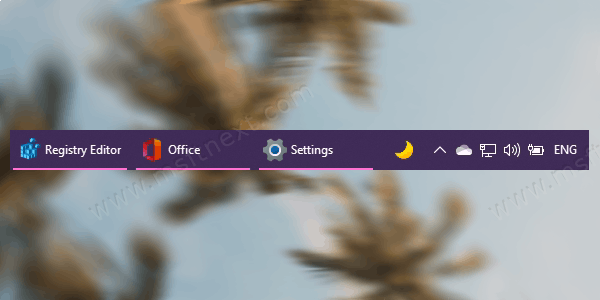 Enable text labels for running apps in Windows 10 taskbar