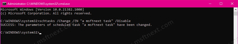 Disable Scheduled Task In Command Prompt