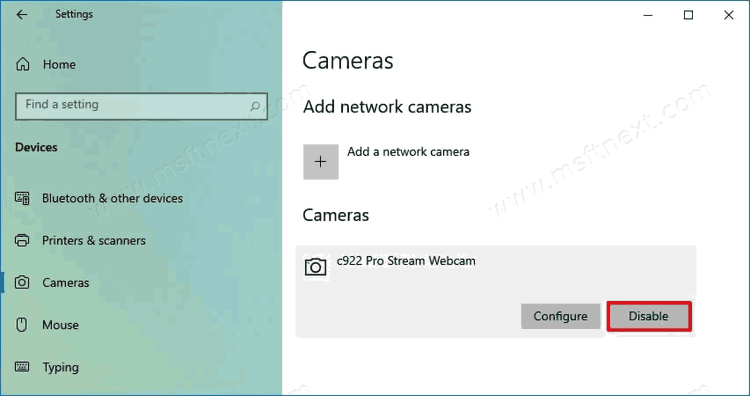 Disable Webcam In Windows 10