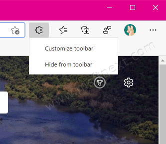 Edge Hide Extensions Button From Toolbar