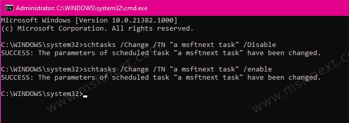 Enable Scheduled Task In Command Prompt