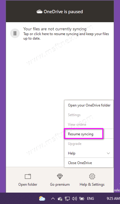 OneDrive Resume Sync