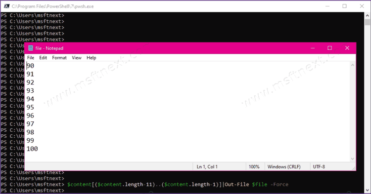 Remove N first or last lines from text file in PowerShell