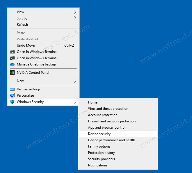 add Windows Security to the Windows 10 context menu