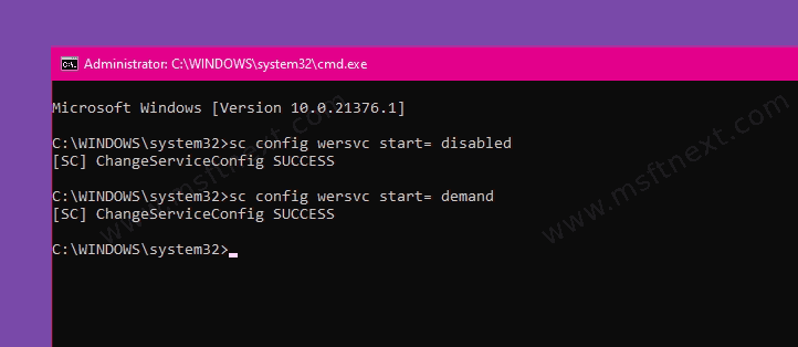Re Enable Windows Error Reporting Service In Cmd