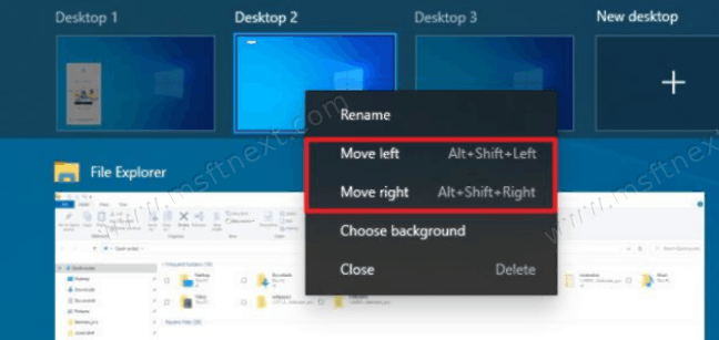 Change Virtual Desktop Order With Shortcuts