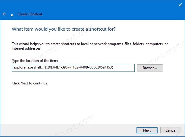 Manually Create Windows Tools Folder Shortcut