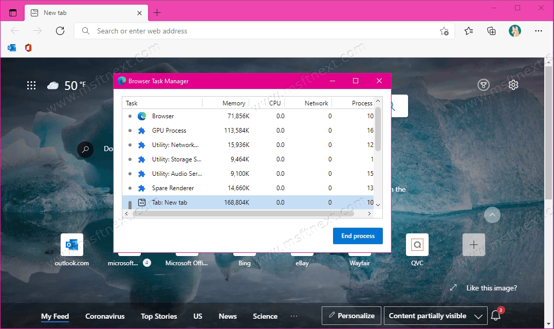 Open Browser Task Manager In Microsoft Edge