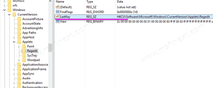 How to reset size and position of Registry Editor window in Windows 10