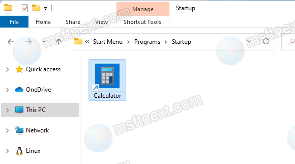 Add Microsoft Store App To Startup Manually