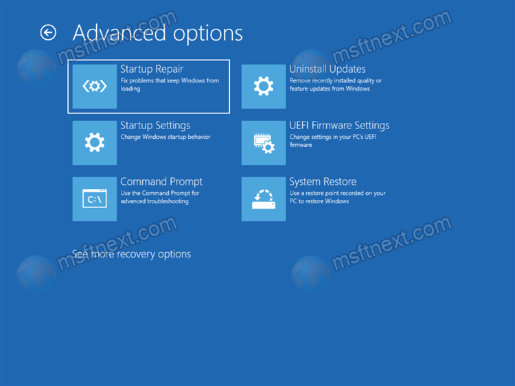 startup options windows 11