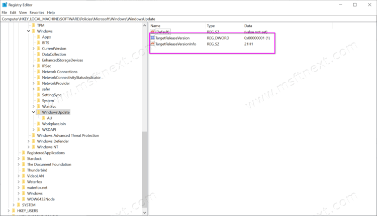 Prevent Windows 11 Upgrade In The Registry