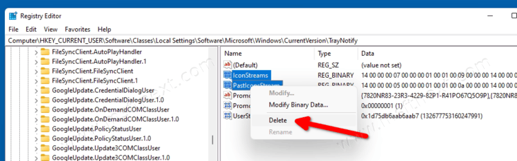 Reset Windows 11 Taskbar Corner Overflow Icons