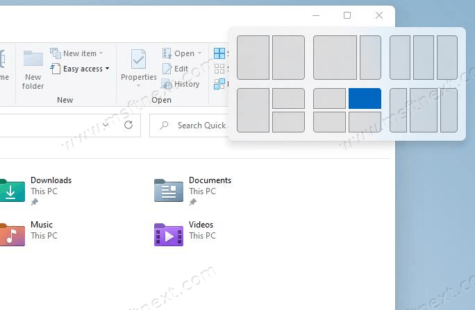 Windows 11 Six Snap Layouts