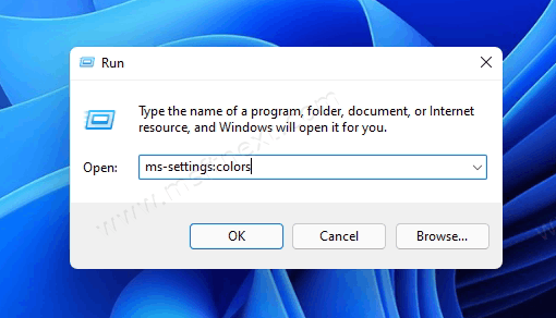 Ms Settings Command In Run Dialog