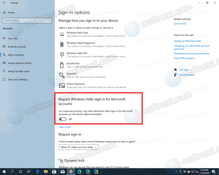 Windows 10 Disable Windows Hello