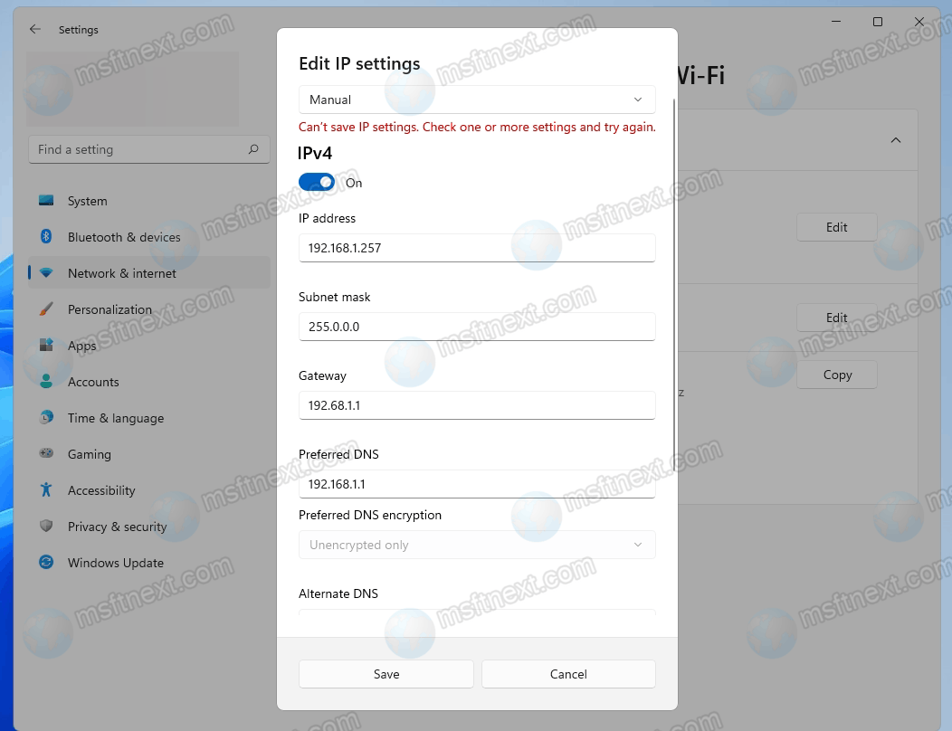 Windows 11 Cant Save IP Settings