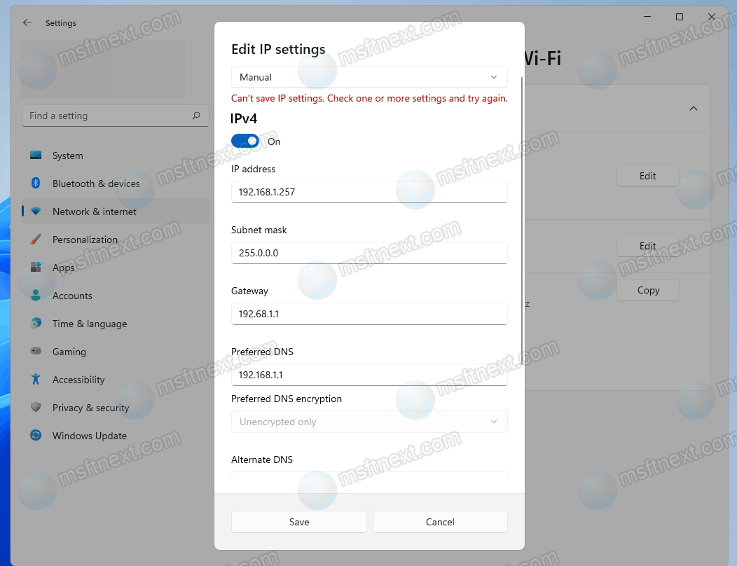What to do if you can’t save IP settings in Windows 11