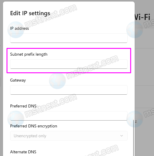 Subnet Prefix Length