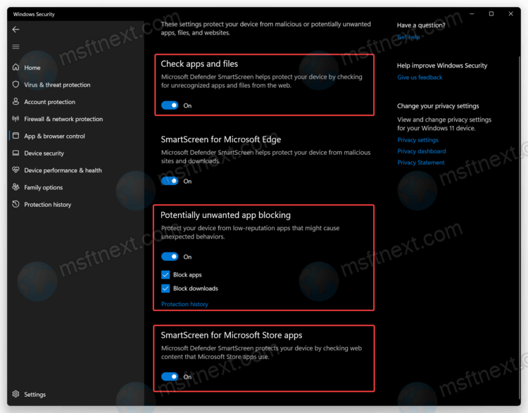 Disable Windows SmartScreen on Windows 11