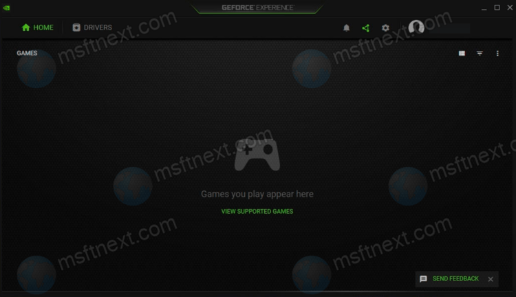 NVIDIA GeForce Experience UI Without Games