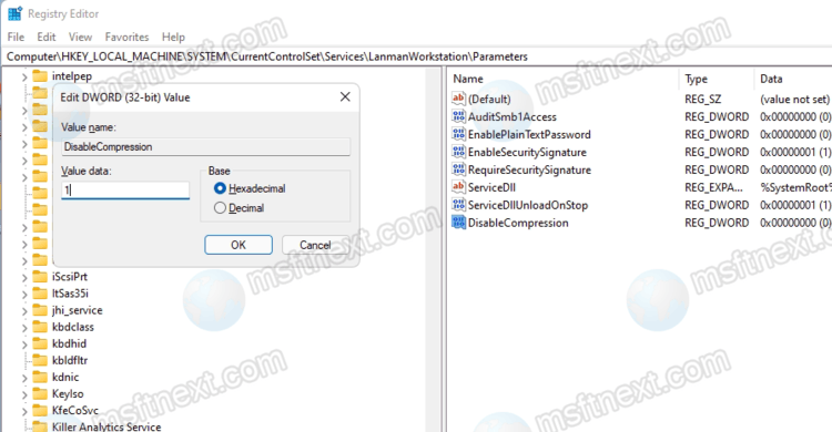 Windows 11 Disable SMB Compression