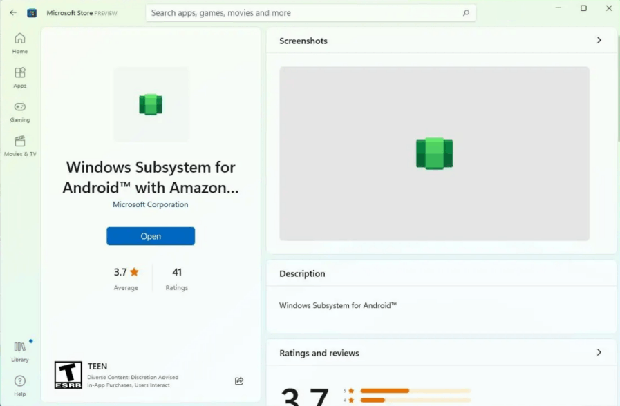 Install Windows Subsystem for Android on Windows 11 Dev or Stable build