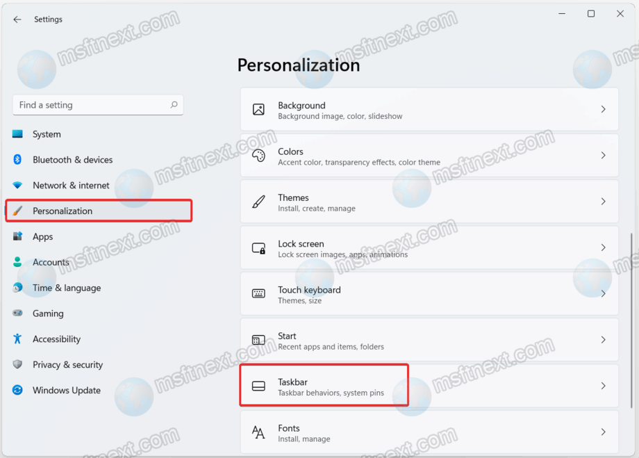 go to Personalization> Taskbar