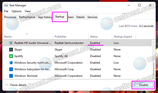 Windows 11 clean boot disable all startup entries