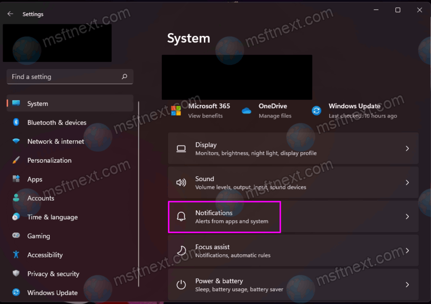 Notifications In Windows 11 Settings