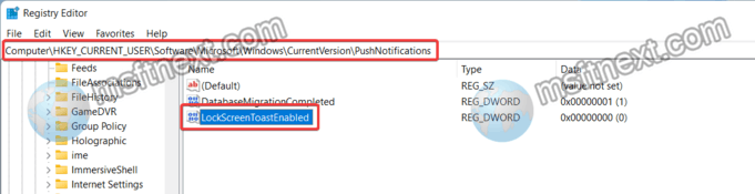 Disable Notifications On Lock Screen In Windows 11 Registry'