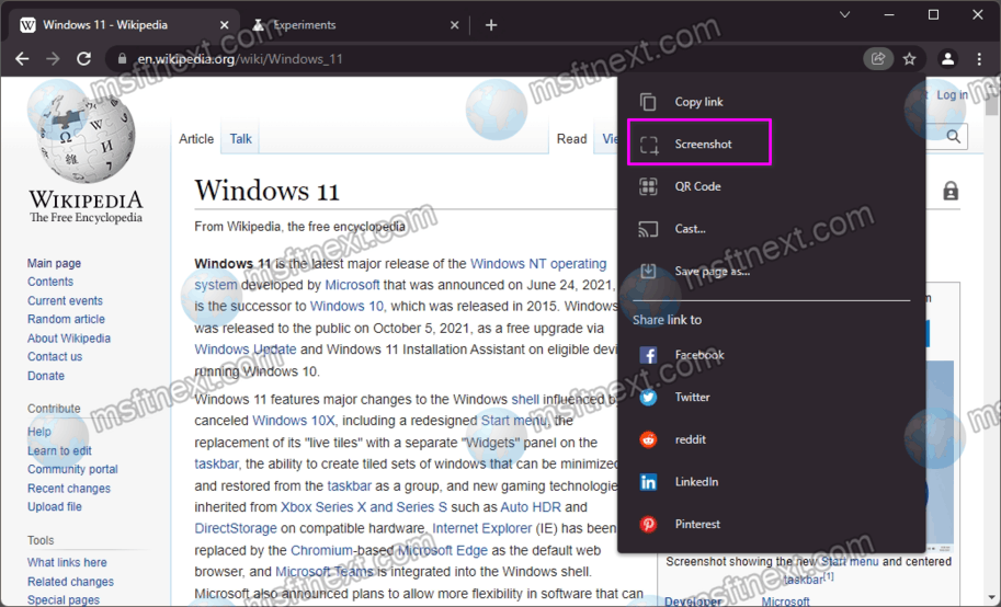 How to Enable Page Screenshot Feature in Google Chrome