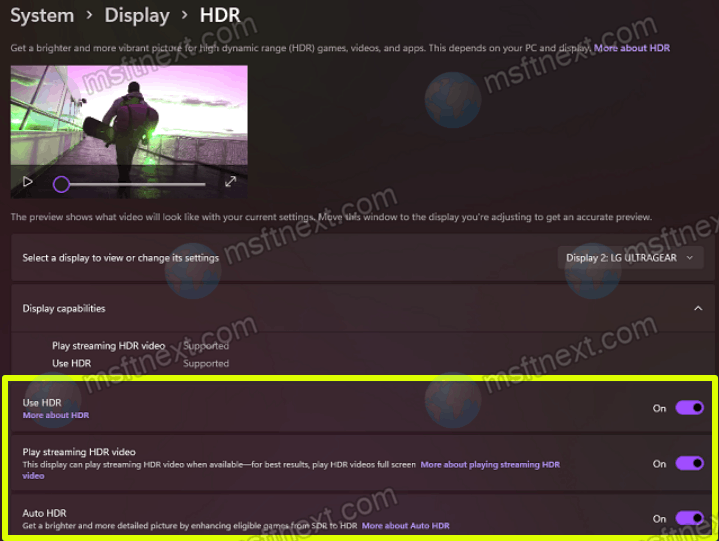 How to check for HDR support in Windows 11?