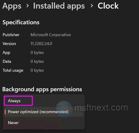 Allow App Run In The Background
