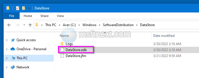 Remove Microsoft Store Database