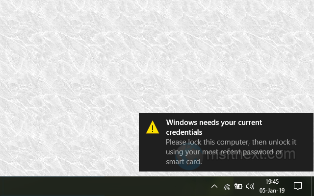 Fix: Windows needs you current credentials