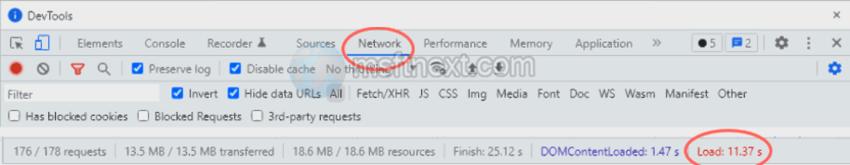 Network tab in Chrome Dev Tools