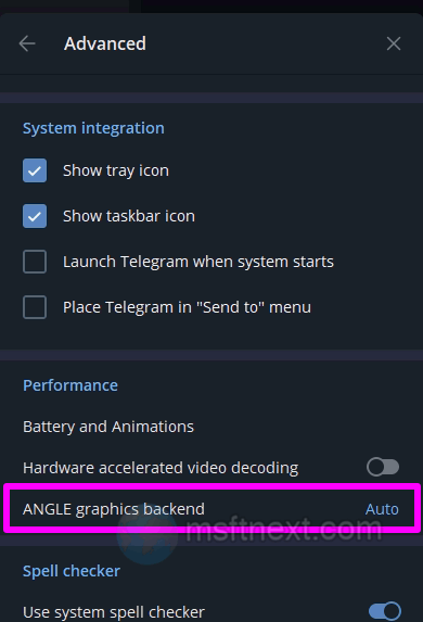 ANGLE Graphics backend