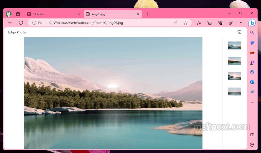 Microsoft Edge photo viewer