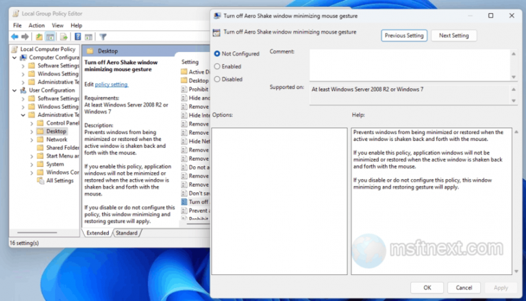 Aero Shake によって Windows が最小化されるのを防ぐ方法