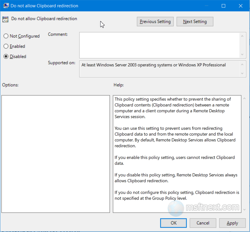 Force enable clipboard for RDP