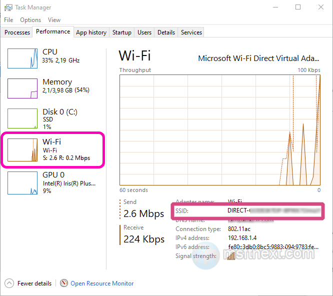 task manager wi fi direct tab