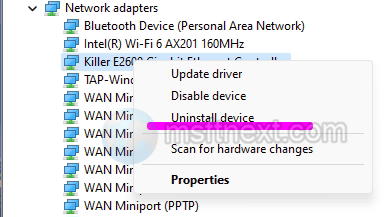 uninstall device