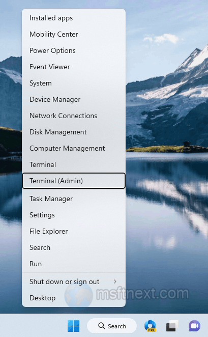 open terminal elevated